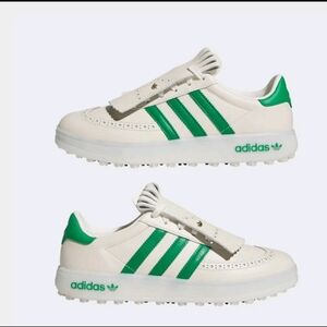 adidas Coursecup Spikeless Golf Shoes Size 11.5 Chalk White/Green/Almost Yellow